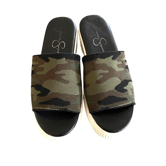 Jessica Simpson Ezira Camo Open Toe Flatform Sandal 6.5 - Picture 2 of 7